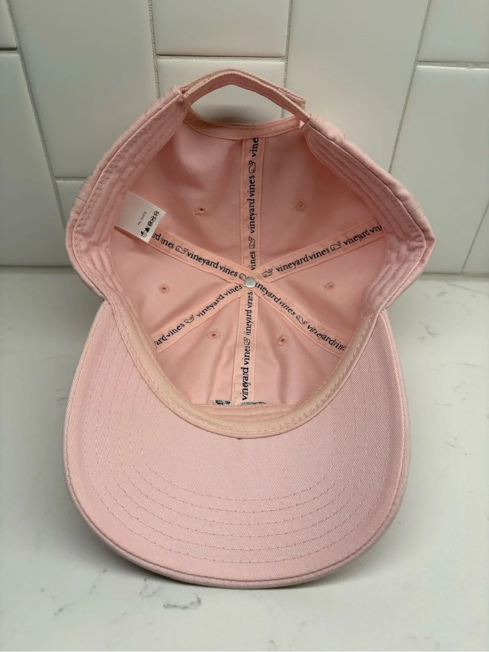 Vineyard Vines Pink Whale Cotton Strapback Baseball Cap Dad Hat⁠